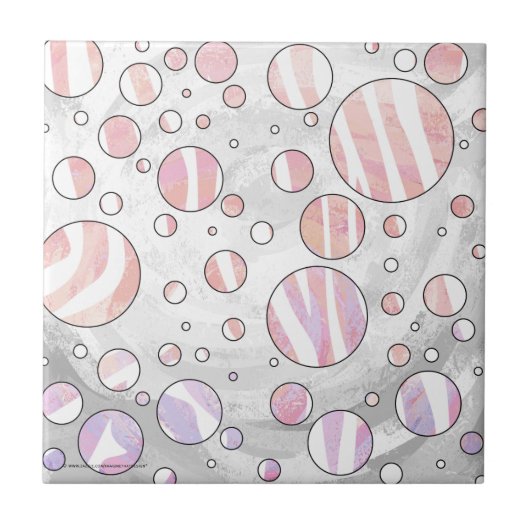 Carreau Pois rose et blanc Zebra (Devant)