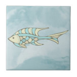 Carreau Poisson Art Blue Mosaic Nautique<br><div class="desc">Cette conception a été créée par art numérique. Elle peut être personnalisée en cliquant sur le bouton personnaliser et en modifiant la couleur, en ajoutant un nom, des initiales ou vos mots préférés. Contactez-moi à l'adresse colorflowcreations@gmail.com si vous souhaitez que ce design soit disponible sur un autre produit. Achetez ma...</div>