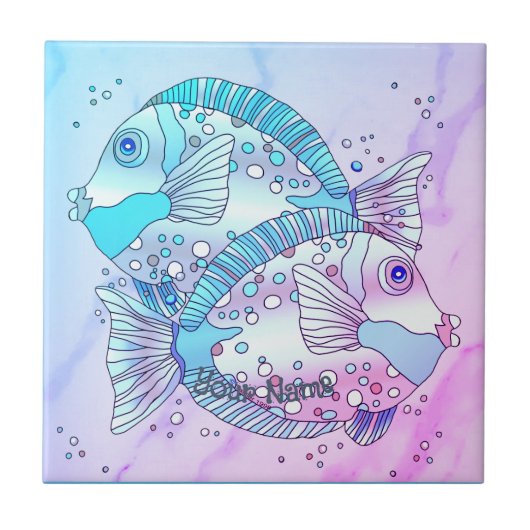 Carreau Poisson bleu (Devant)