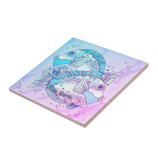 Carreau Poisson bleu (Côté)