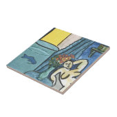 Carreau Poisson bleu dans le bol (Côté)