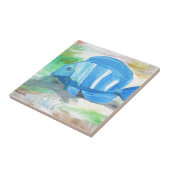 Carreau Poisson bleu tropical Aquarelle Océan (Côté)