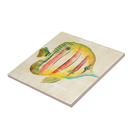 Carreau Poisson coloré (Côté)