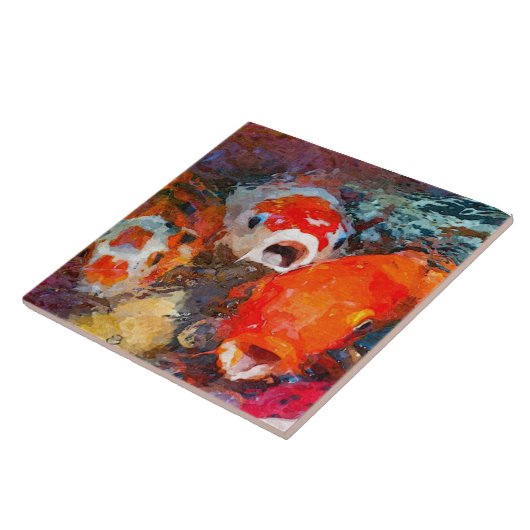 Carreau Poisson coloré Koi (Côté)
