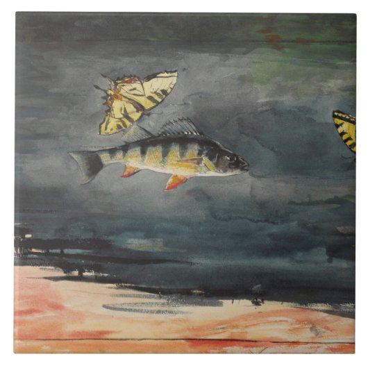 Carreau Poisson et papillons vintages Winslow Homer (Devant)