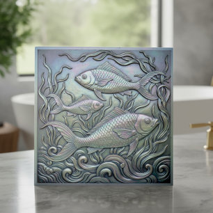 Carreau Poisson iridescent métallique ID1223