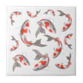 Carreau Poisson japonais Koi orange et blanc asiatique sty (Devant)