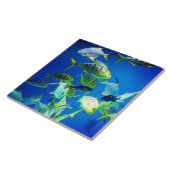 Carreau Poisson marin jaune avec rayures noires (Côté)