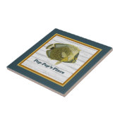 Carreau Poisson-papillon envoyé en Turquoise et or avec no (Côté)