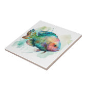 Carreau Poisson perroquet, Aquarelle, Carrelage en céramiq (Côté)