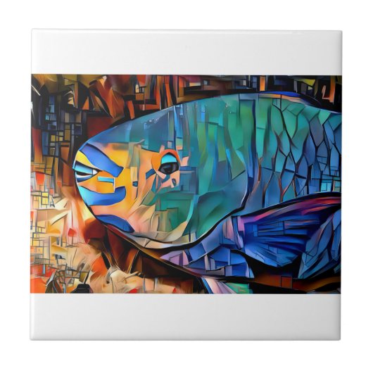 Carreau Poisson perroquet Carrelage céramique (Devant)