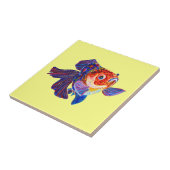 Carreau Poisson rouge de Veiltail de calicot sur la tuile (Côté)