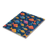 Carreau Poisson tropical coloré (Côté)