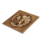 Carreau Poissons âgés et portés de Yin Yang Koi (Côté)