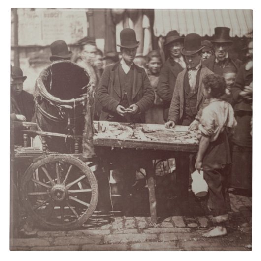 Carreau Poissons bon marché de St Giles, de la 'vie dans (Devant)
