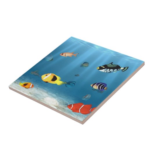 Carreau Poissons dans l'océan (Côté)