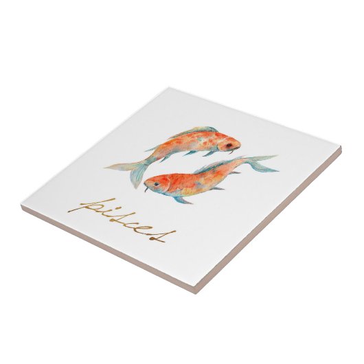 Carreau Poissons de Poissons d'aquarelle (Côté)