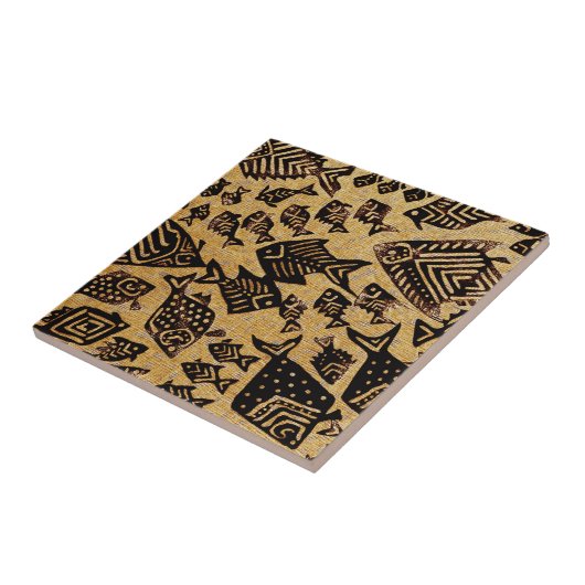 Carreau Poissons fossiles anciens (Côté)