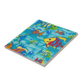 Carreau Poissons tropicaux de bande dessinée mignonne (Côté)