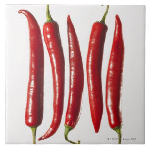 Carreau Poivrons de piment dans une rangée