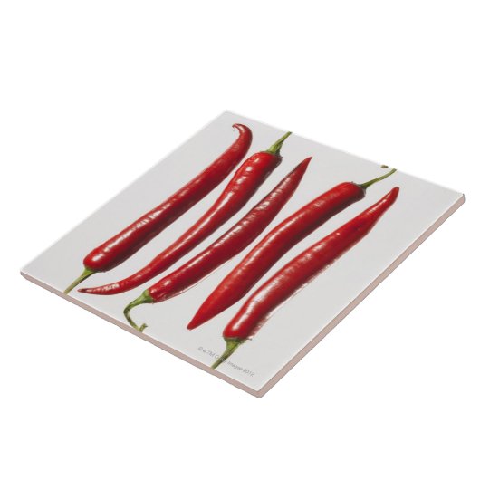 Carreau Poivrons de piment dans une rangée (Côté)