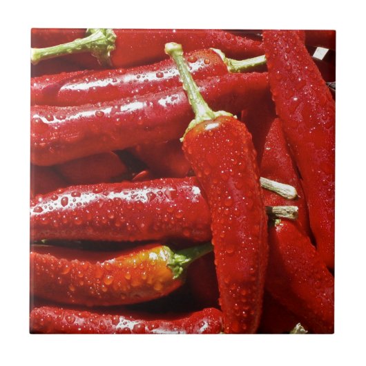Carreau Poivrons de piments d'un rouge ardent (Devant)