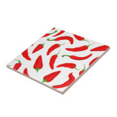 Carreau Poivrons rouges en blanc (Côté)