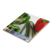 Carreau Poivrons verts et rouges avec haricots (Côté)