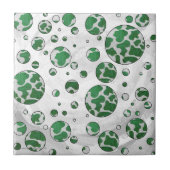 Carreau Polis Dot Vache vert et blanc Impression (Devant)