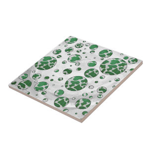 Carreau Polis Dot Vache vert et blanc Impression