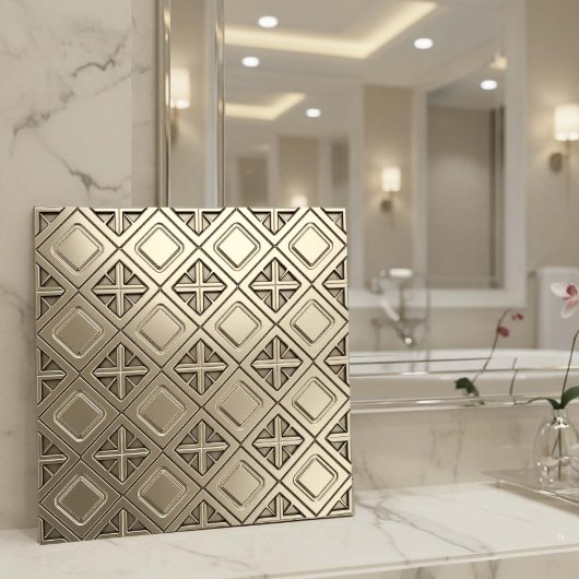 Carreau Polished Pewter Metallic Geometric #13 ID1227