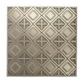 Carreau Polished Pewter Metallic Geometric #13 ID1227 (Devant)
