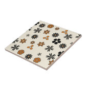 Carreau POLKA and DOTS, FLORES PUNTEADAS NARANJA Y NEGRO (Côté)