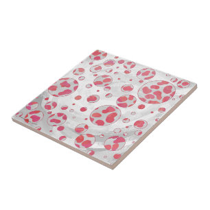 Carreau Polka Dot Dalmatie rose et blanc