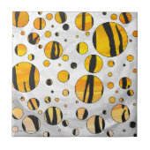 Carreau Polka Dot Tiger noir et orange (Devant)