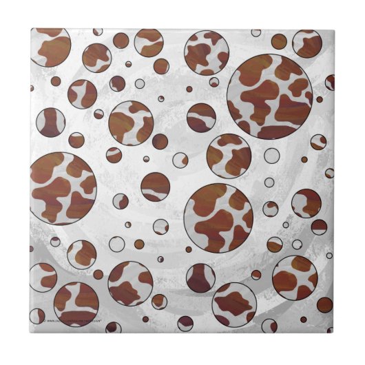 Carreau Polka Dot Vache Brown et blanche (Devant)