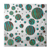 Carreau Polka Dot Zebra Brown et Turquoise (Devant)