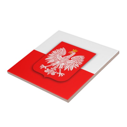 Carreau Pologne Polska Aigle Rouge Blanc Polonais (Côté)