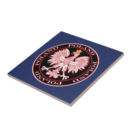 Carreau Polonais rond Eagle de rouge (Côté)