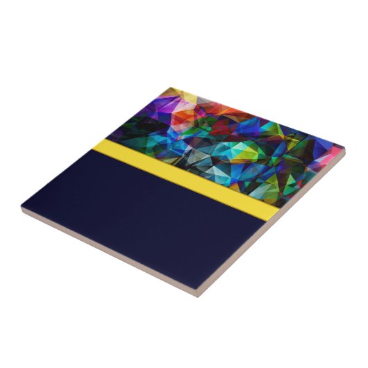 Carreau Polygone moderne Abstrait polygone triangles foncé (Côté)