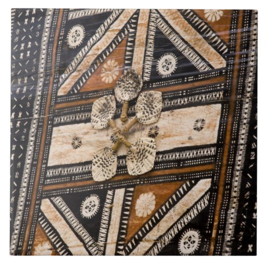 Carreau Polynésie, Royaume des Tonga. Détail du tapa (Devant)