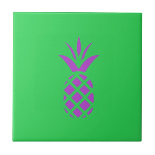 Carreau Pomme de pin violet en vert. (Devant)