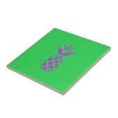 Carreau Pomme de pin violet en vert. (Côté)