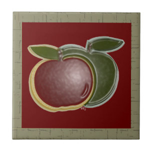 Carreau Pommes brillantes 3D (sauge/canneberge)