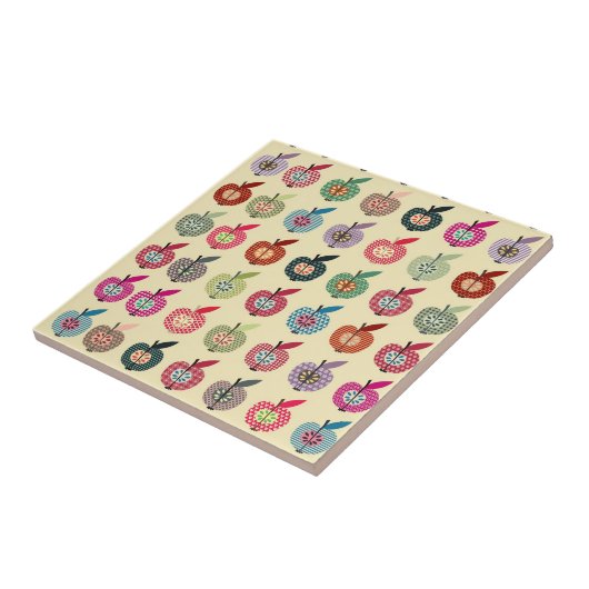 Carreau Pommes mignonnes dans le rétro style (Côté)