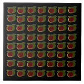 Carreau Pommes peintes Tuile noire (Devant)
