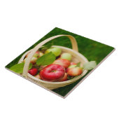 Carreau Pommes rouges dans un panier (Côté)