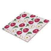 Carreau Pommes rouges et Feuilles de pomme  (Côté)