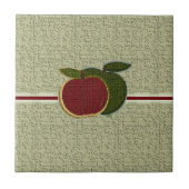 Carreau Pommes texturées Sage rouge vert (Devant)