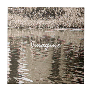 Carreau Pond Sepia Photo Tile Trivet